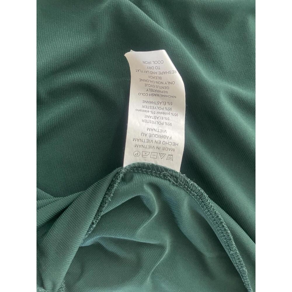 Michael Kors Women’s Green Blouse Size S Flutter Sleeve Smocked Waist Stretch Ca - Picture 5 of 9